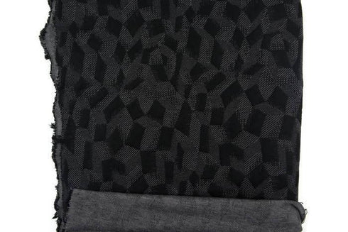 Gray and Black Graphic Diamonds Jacquard Knit Fabric 31 inches length Extra Wide PDK00381